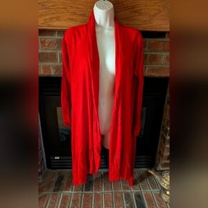 Elegant Red Women's 3/4 Sleeve Sweater Womens Size Medium